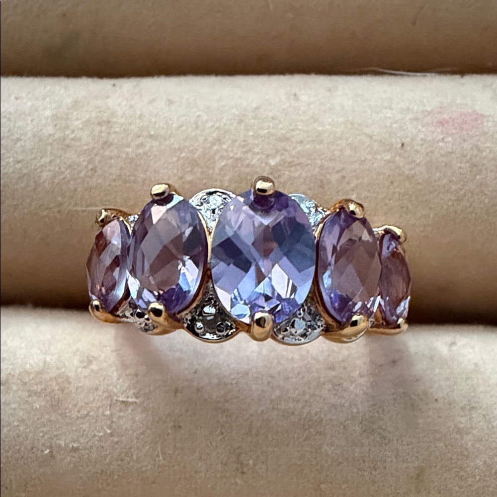 Gold Vermeil Oval Five-Stone Ring